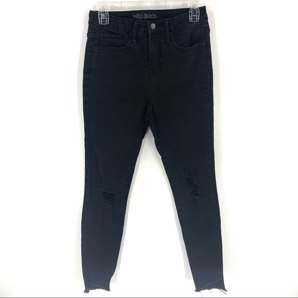 Wild fable black distressed high rise skinny jeans